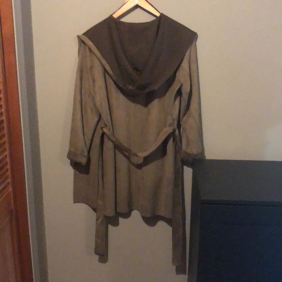 Zara hooded, “suede-like” polyester coat. - Picture 2 of 2